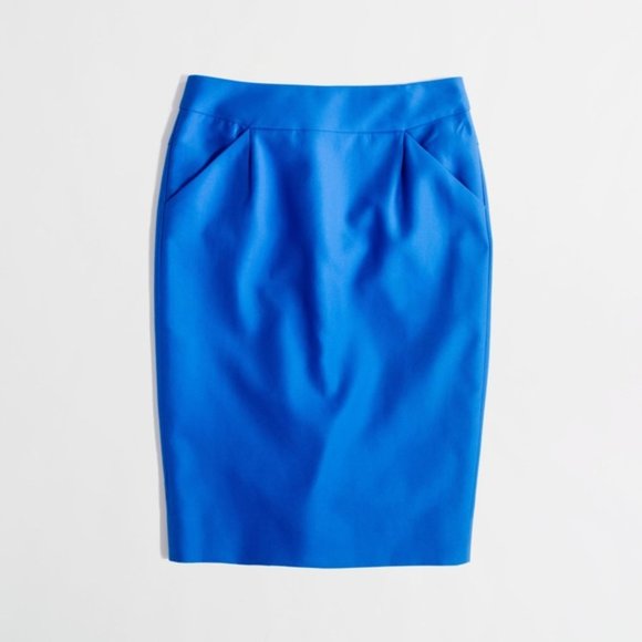 J. Crew Dresses & Skirts - J Crew The Pencil Skirt in Blue Size 00